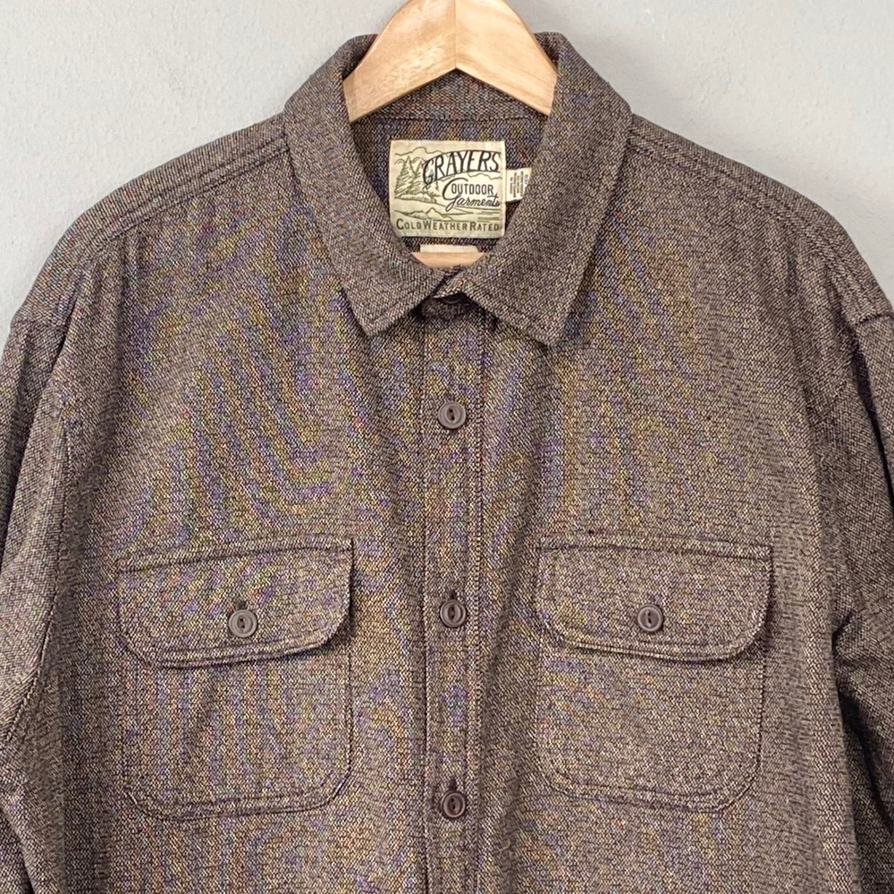 Grayers Shirt Jacket Mens Sz XL Brown Cold Weather Rated Cotton‎ Utility Shacket - Picture 3 of 10